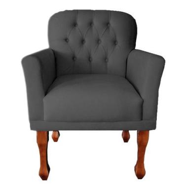 Imagem de Poltrona Stephany Tecido Suede Para Sala De Espera - Vania Decor, Cinz