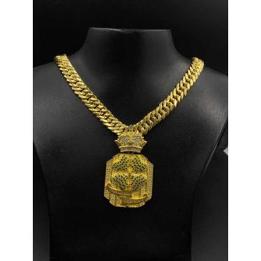 Imagem de Corrente Gourmet 13mm Moeda antiga + Pingente Cada um com sua sorte - 