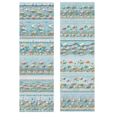 Imagem de Tecido  Tricoline Digital 100% algodão - Barrado Pexinhos -55x150cm - 