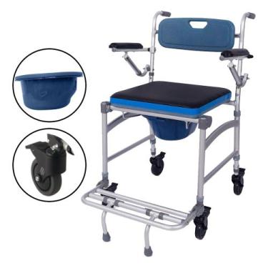 Imagem de Cadeira De Banho Geriátrica Dobrável Alumínio Suporta 150kg - Hidrolig