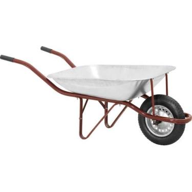 Imagem de Carrinho de mão 60 litros caçamba galvanizada pneu câmara chapa 22 - V