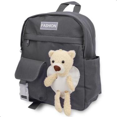 Imagem de Mochila Infantil Pequena 5 Compartimentos Urso Minimalista - KNIMP, Pr