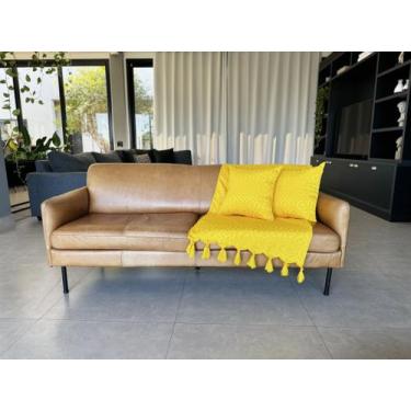 Imagem de Manta Xale Para Sofá 2,30 X 1,40 Tecido Jacquard com Franja  + 2 Capas