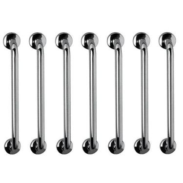 Imagem de Barra de Apoio 60cm Aço Inox Kit 7 Unidades Suporte Segurança Idoso Cr