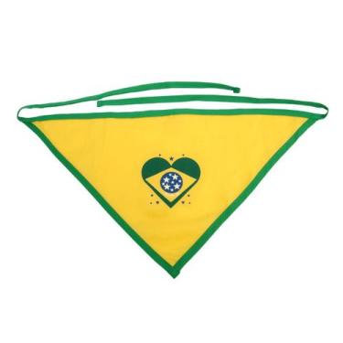 Imagem de Bandana Brasil para Cachorro e Gato Pet - Bichinho Chic, Amarelo, P