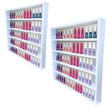 Imagem de Kit 2 Nichos Expositor 200 Esmaltes Esmalteira Prateleira - Grupo Diam