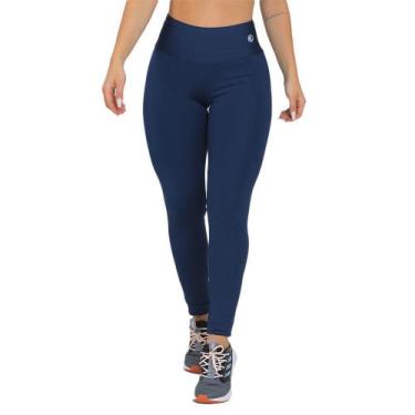 Imagem de Legging Feminina Fitness Lisa Azul Escuro - Manalinda, P, Azul escuro