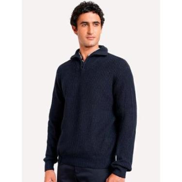 Imagem de Blusa Aramis Masculina Tricot Gola Alta Ziper Azul Marinho-Masculino