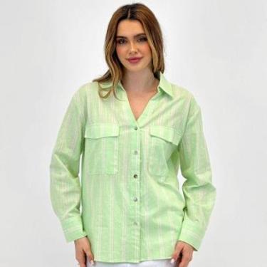 Imagem de Camisa Hering Listrada Manga Longa Feminina-Feminino