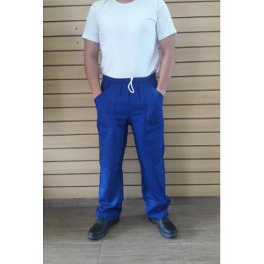 Imagem de Calça Brim Pesado Azul Elástico Total Uniforme Profissional - Eqpro, G
