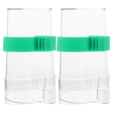 Imagem de Alimentadores de água POPETPOP para pássaros – 2 embalagens de dispensador de água de pássaros, alimentador automático de pássaros para papagaio arara africana de papagaio de papagaio de papagaio de pássaro adorável gaiola de pombo