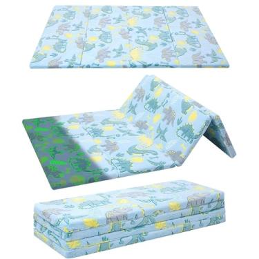 Imagem de MeMoreCool Colchão de Espuma Espessa para Crianças, Tapete de Tatame Dobrável, Brilha no Escuro, 1,8 x 1,2 m, Cinza, Rosa, Branco