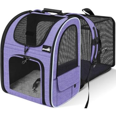 Imagem de Pecute Porta mochila para gatos, mochila expansível para gatos com malha respirável, mochila para animais de estimação para gatos, cães pequenos, filhotes, mochila para cães, ótima para viag