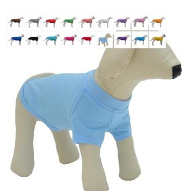 Imagem de Lovelonglong Roupas para animais de estimação, camisetas básicas em branco para cães médios e grandes, azul-claro, 2GG +