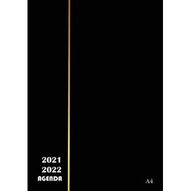 Imagem de AGENDA 2021 2022 A4: semana vista vertical, Planificador 21-22, calendario semanal, 14 meses, de Junio de 2021 a Junio de 2022, Planificadora diaria y mensual negro