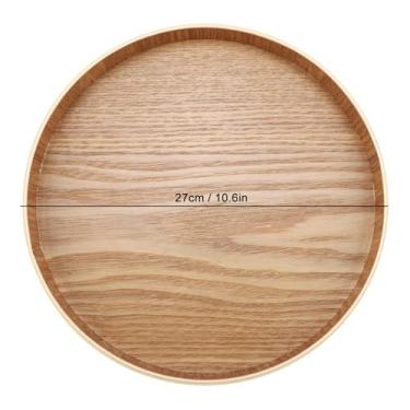 Imagem de Bandeja de Madeira para Servir chá, Conjunto de Frutas, Doces, Decoração para Casa, Vintage, Ecológico, Marrom, 27cm, Sala de Estar (27cm)