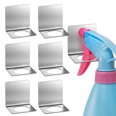 Imagem de Daily Treasures Suporte para Frasco de Spray de Aço Inoxidável 304, Suporte para Frasco de Spray Adesivo de 6 Peças, Suporte para Frasco de Spray Montado Na Parede, Organizador de5 X 5 X 3,5 Cm,Prata