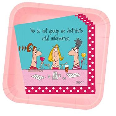 Imagem de Conjunto de guardanapos e pratos rosa da Bunco Gossip