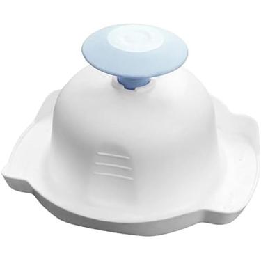 Imagem de Suporte de segurança alimentar azul para bandolim ou ralador, protetores anticorte de dedo para fatiador de mandolina, cortador de alimentos protetor de dedo