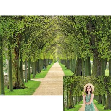 Imagem de Caaerttply Cenário de primavera de 3 x 2,4 m para fotografia, árvore verde, jardim, cenário fotográfico, verão, natureza, caminho, fundo para crianças, festa de aniversário, chá de bebê, faixa de