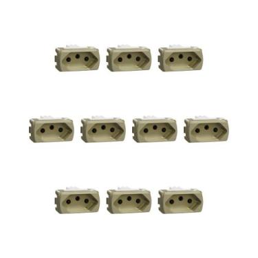 Imagem de Kit 10 Modulos Tomada 10A Miluz S3B70343 Dourado Schneider