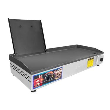 Imagem de Chapa churrasco Lanche porções 70x35 Com prensa - sevefort, 110V