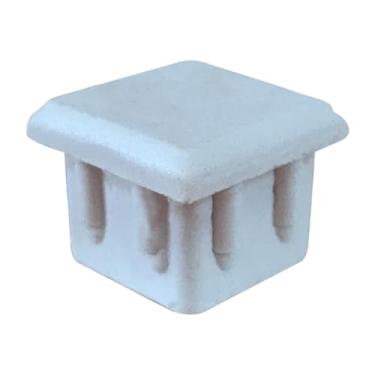 Imagem de Ponteira Branca 20x20mm para Tubos Quadrados, Proteção e Acabamento Durável em Plástico Resistente, Ideal para Mesas, Cadeiras e Estruturas Metálicas - Escritex