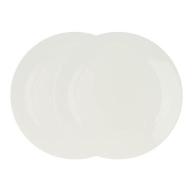 Imagem de Kit 2 Pratos para Sobremesa de Porcelana Clean Branco 20cm - Lyor