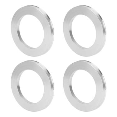 Imagem de INFINAUTO Anéis centralizados no cubo da roda do carro OD 108,1 mm para ID 73,1 mm eixo central de rodas amortecedores Hubrings liga de alumínio tom prata durável