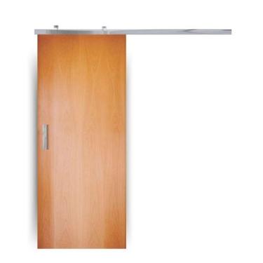 Imagem de Porta de Correr Completa Lisa em Madeira Semi Sólida 210x80 c/ Trilho 