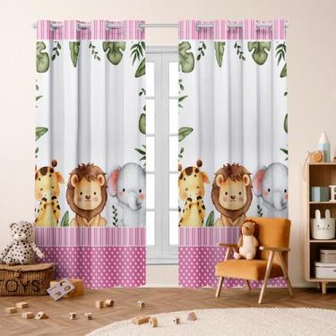 Imagem de Cortina Safari Baby Blackout 2,80X 2,20 p/ Quarto Infantil Criança Beb