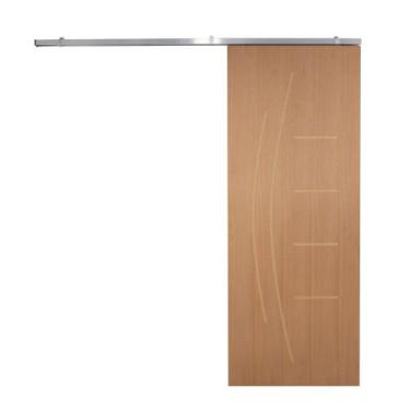 Imagem de Porta de Correr p/ Verniz Frisada Kit Alumínio - Vanin Portas e Janela