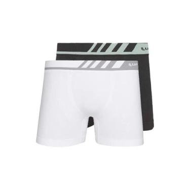 Imagem de Kit com 2 Cuecas Boxer Lupo 671-002 Colorido, Branco, GG