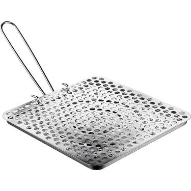 Imagem de Ibili Torradeira de pão dobrável com placa de estanho – ideal para uso doméstico e acampamento – para chamas de gás e fogueiras – Design compacto e portátil – Feito na Espanha – 19 x 19 centímetros