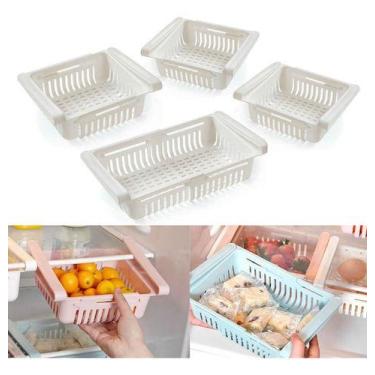 Imagem de Kit 4 Organizadores Geladeira Armário Cozinha Expansível - Juresa