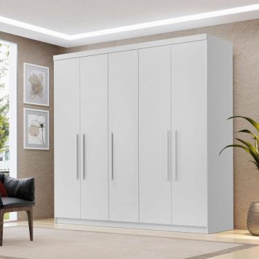 Imagem de Guarda-roupa com Sapateira Glamour 5 Portas Branco