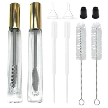 Imagem de fupah Tubo De Rímel Vazio E Bastão De Vidro, Tubos De Gloss Labial Vazios Com Bastões De Rímel, Recipientes De Maquiagem Vazios Recarregáveis, Tubo De Rímel Transparente, Recipiente De Creme Para Cí