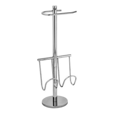 Imagem de Papeleira Cromada Porta Papel Higiênico De Chão Revisteiro