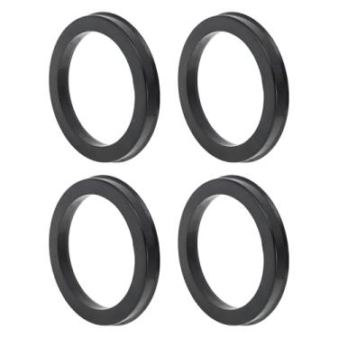 Imagem de VekAuto Anéis centralizados de cubo de roda de carro de 93,1 mm a 73,6 mm, rodas de policarbonato preto, eixo central com absorção de choque, 4 peças