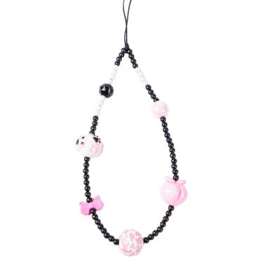 Imagem de JMCRATE Elegante berloque de telefone com contas para cachorro com alça estética Y2K chaveiro bonito para bolsa, câmera, decoração USB, Small, Acrílico, Sem Pedra Preciosa