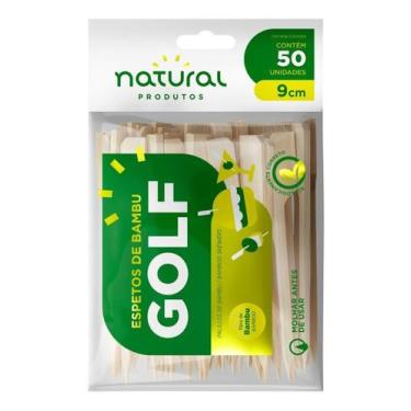 Imagem de Espeto De Bambu Golf Para Hambúrguer Petisco 9cm 250Unidades - Natural