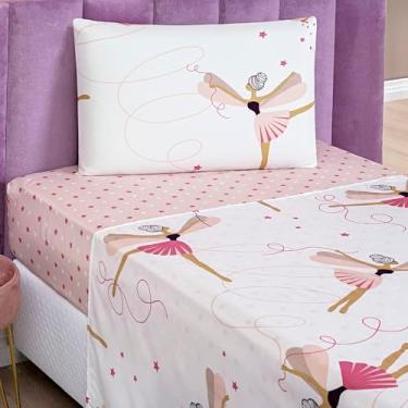 Imagem de Jogo de Cama lençol INFANTIL SOLTEIRO 3 pç estampado (Bailarina)
