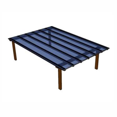 Imagem de Kit Policarbonato Azul 6mm 4,00m x 6,00m - Perfis Naturais - RM Polica