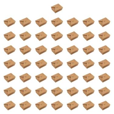 Imagem de FytStycale 50 peças de papel Kraft embalagens de alimentos tigelas descartáveis ​​embalagens de alimentos para casa, 1400ml