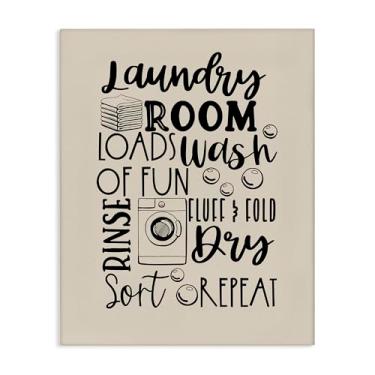 Imagem de Stupell Industries Laundry Phrases Mixed Typography Canvas Wall Art Design por Daniela Santiago, 61 x 76 cm