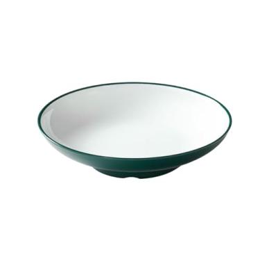 Imagem de Prato de mesa comercial redondo profundo, prato de sopa refogado para restaurante - verde escuro e branco P0501-9