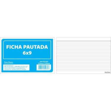 Imagem de Ficha Pautada 6X9 22,8X15,2CM 100 Folhas 150G - Pauta Branca