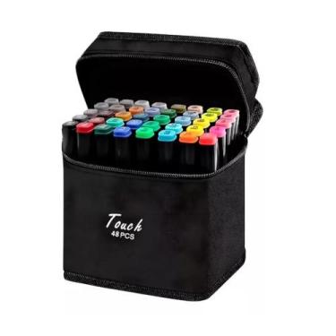 Imagem de Conjunto de 48 Canetinhas Touch com Duas Pontas Para Colorir - Fam
