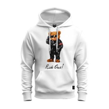 Imagem de Moletom Estampado Unissex Algodão Urso Estiloso - NoBrand, Branco, GG