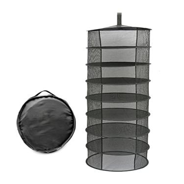Imagem de Rack de Secagem de Ervas Penduradas, 8 Camadas Penduradas Cestas Dobráveis ​​Rack de Secagem Rack Rack Rack Broto Com Rede Seca de Abertura de Formato Secador Malha de 600 Mm de